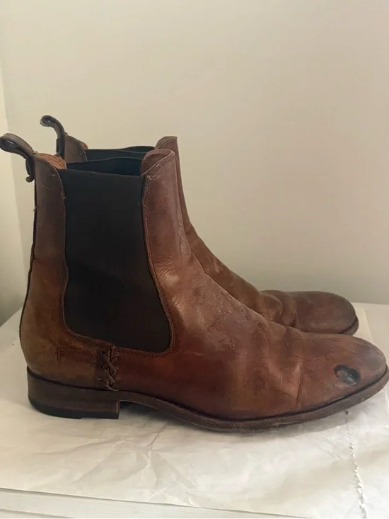 Frye Melissa Chelsea Boots in Cognac Leather Size 8.5 - Picture 8 of 16